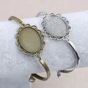 Заготовки для браслетов reidgaller, 3 шт., 18x25 мм, под античную бронзу, браслет из кабошона, для изготовления ювелирных изделий