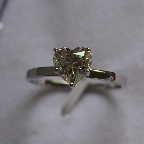 Винтажное серебряное кольцо для нее с теплым подогревом подарок 2Ct Solitaire любовное