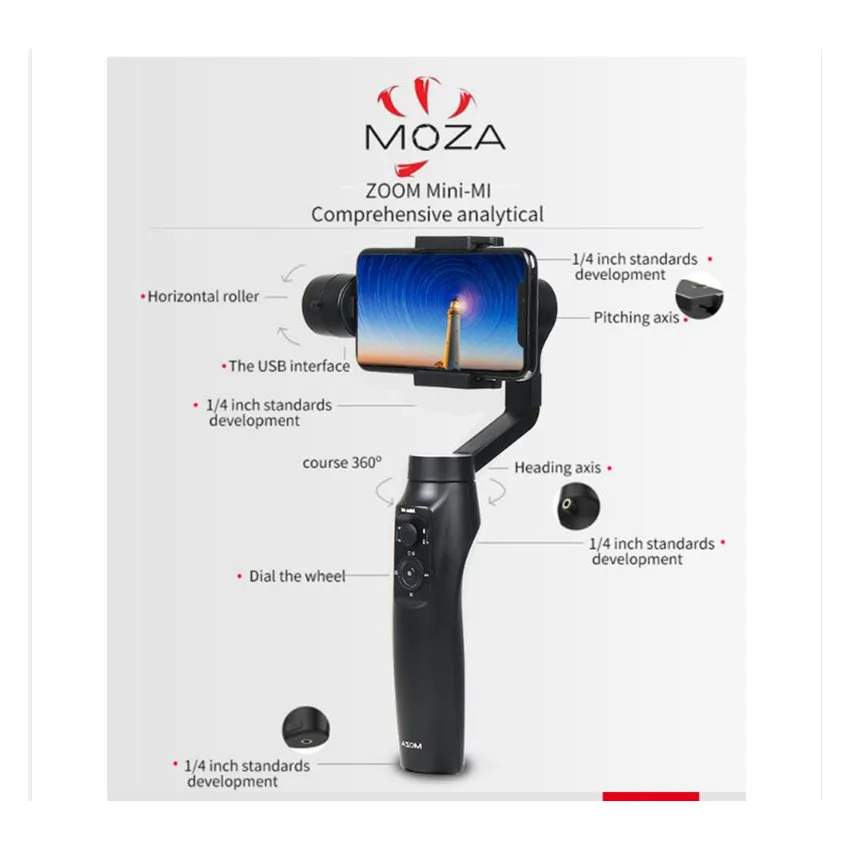 MOZA MINI MI 3 осевой ручной карданный стабилизатор для смартфона iPhone X 8Plus 8 7 6S Samsung S9 S8 S7