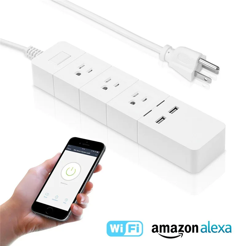 Новинка 2019 Сетевой удлинитель C198 с американской вилкой и Wi-Fi умная розетка 3