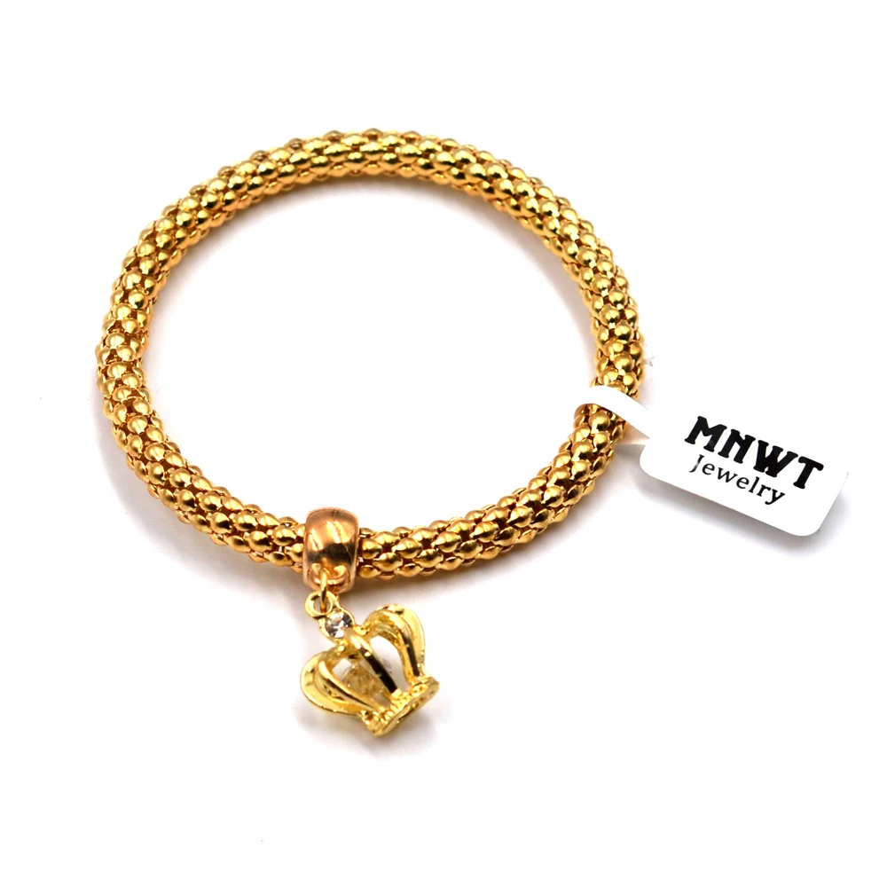Браслеты MNWT стрейч сплав цепочка с попкорном кристаллы многослойный браслет