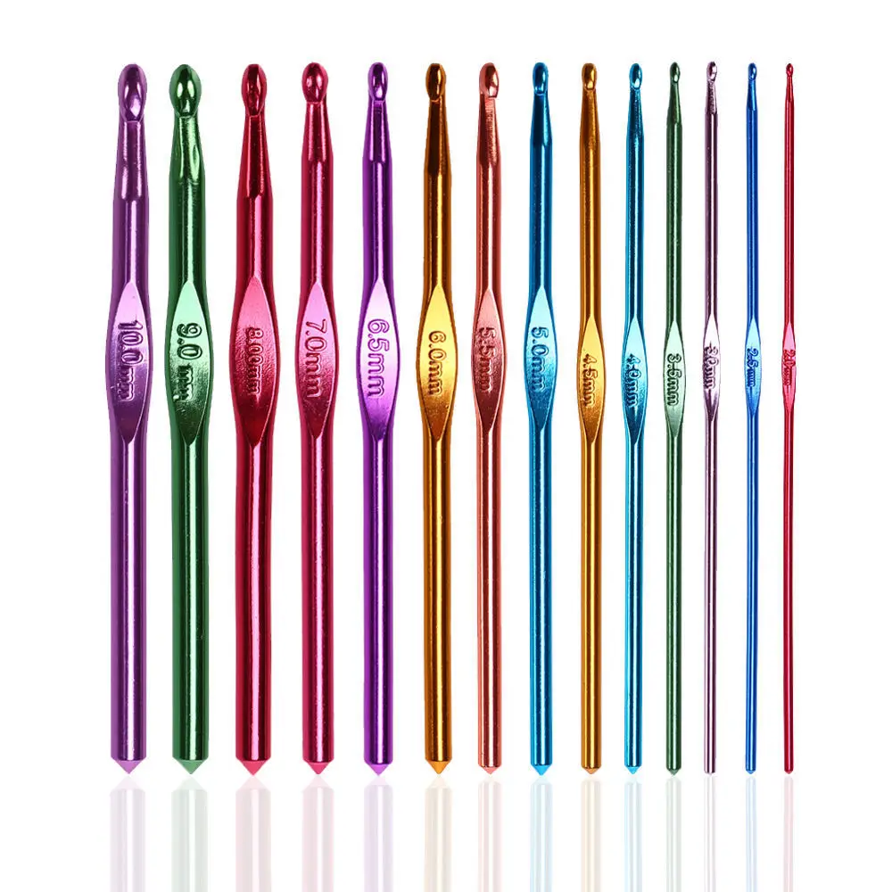 14 шт. спицы для вязания размеров 2 0 10 мм|knitting needles|handled crochet hookscrochet hooks needles |