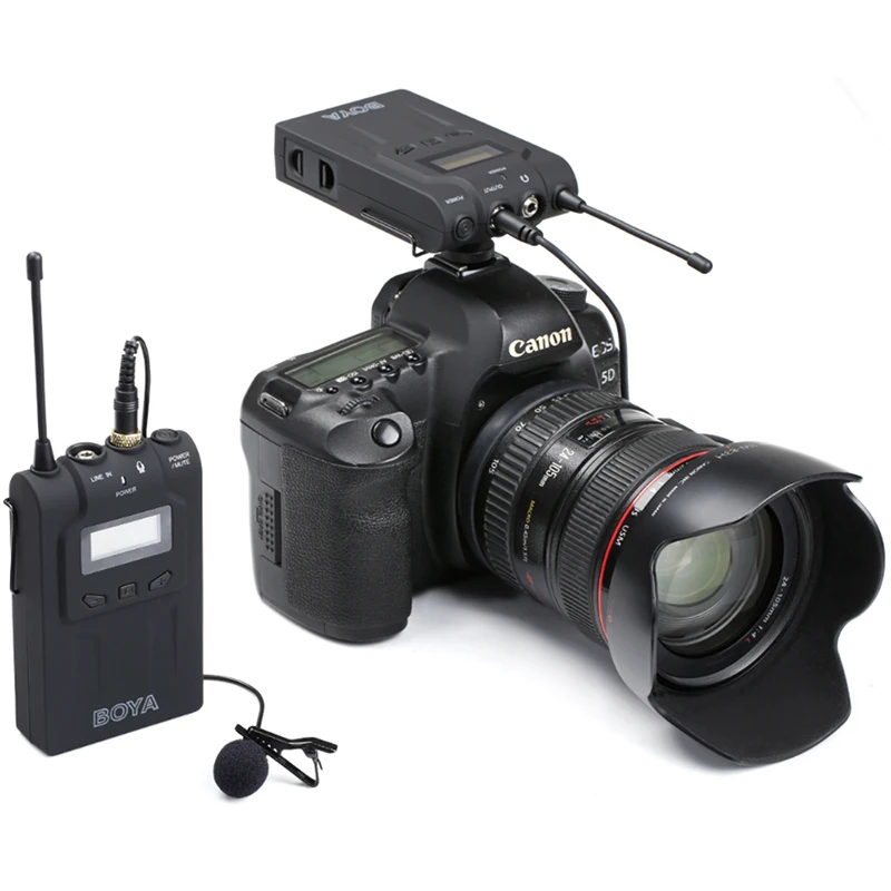 BOYA BY WM6 UHF Беспроводные ПЕТЛИЧНЫЕ микрофонные системы для DSLR