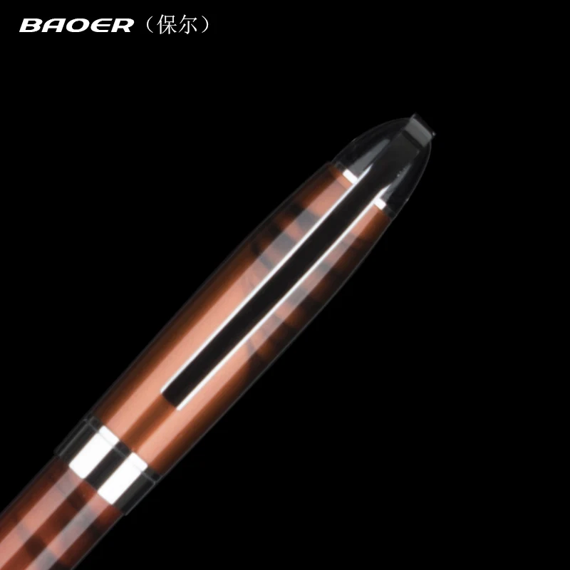 Baoer 517 оранжевая и серебристая шариковая ручка с шариковой ручкой 0 5 мм черными