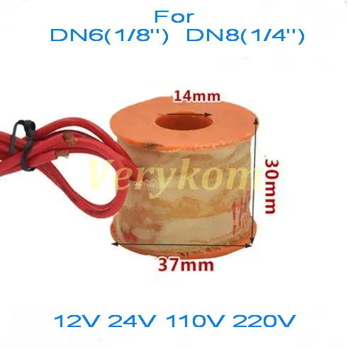 Латунь электромагнитный клапан катушки DN6 DN8 DN10 DN15 DN25 DN40 DN50 для 2w025-08 2w160-15 2w250-25 12V 24V DC 110V 220V AC - Цвет: Size S