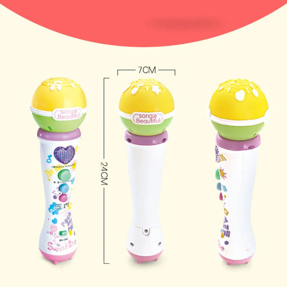 Игрушечный микрофон беспроводной светодиодный для мальчиков и девочек караоке