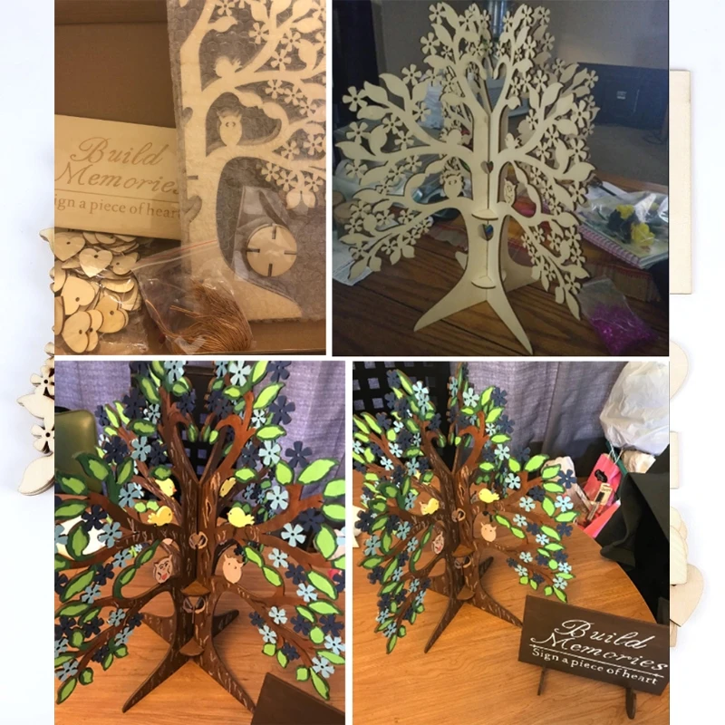 OOTDTY 3D деревянная Гостевая книга для свадьбы вечевечерние НКИ знак желания дерево