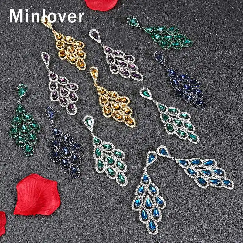 Mecresh уникальный усеяны искусственными драгоценными камнями серьги в виде капель