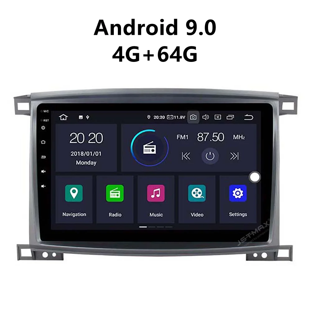 JSTMAX 10 2 ''Android 9.0 4G + 64G ISP экран Автомобильный Радио стерео плеер для Toyota LC 9 0 Land