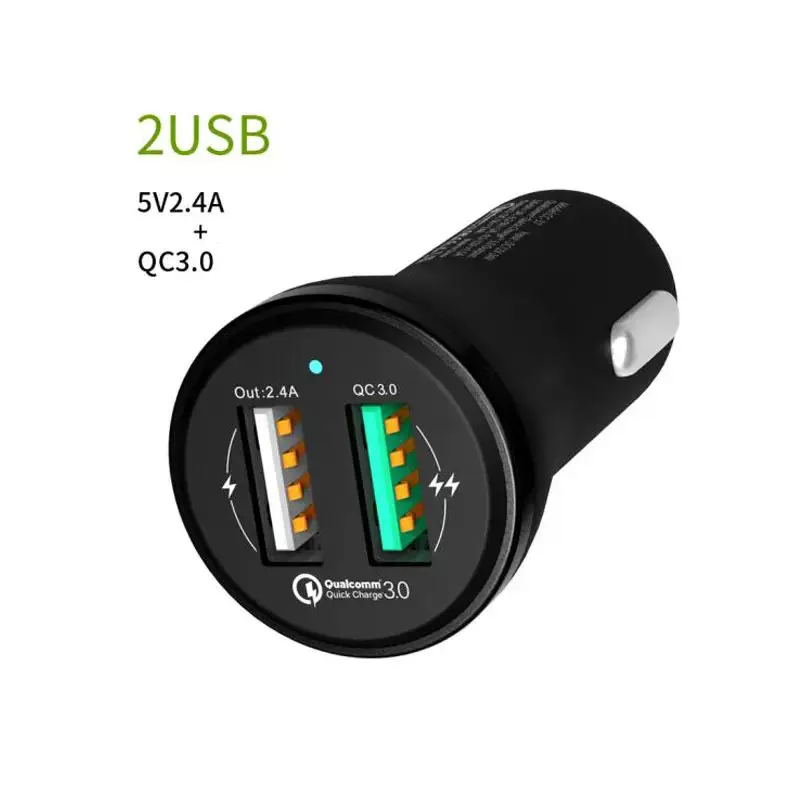 Автомобильное зарядное устройство Qualcomm 3 0 с двумя USB портами быстрое для Samsung Xiaomi