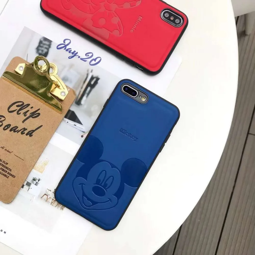 Mickey Minnie for iPhone 6 6plus 7 8 7plus8plus compression leather iphone x xr xsmax phone case back cover |