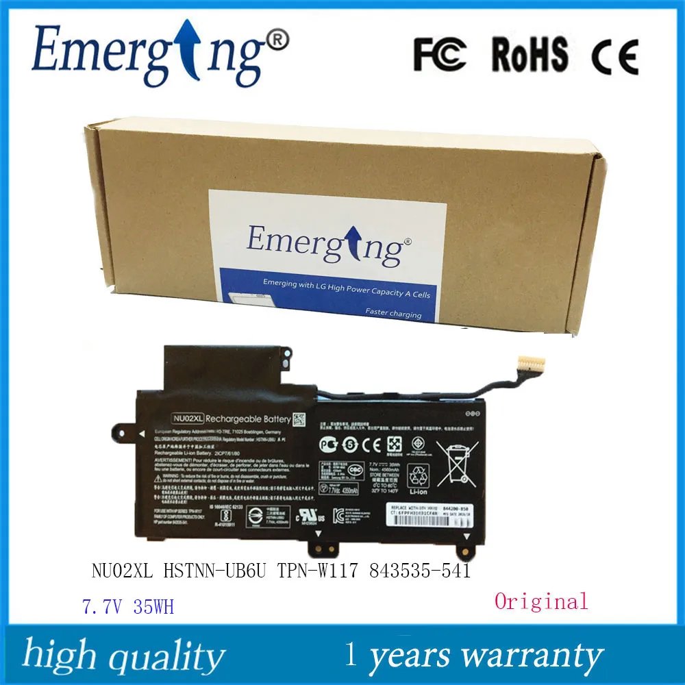 

7.7V 35WH New Original Laptop Battery NU02XL for HP NU02XL HSTNN-UB6U TPN-W117 843535-541