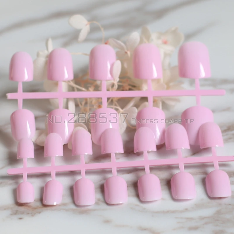 Новинка 2017 накладные ногти 24 шт. ярко розовые яркие короткие круглые квадратные