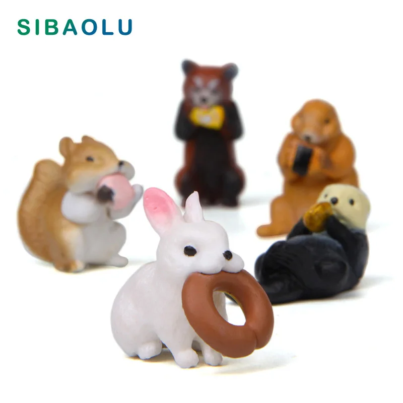 

Artificial Rabbit Raccoon Otter figurine Model home miniature fairy garden house Dollhouse decoration DIY accessories modern