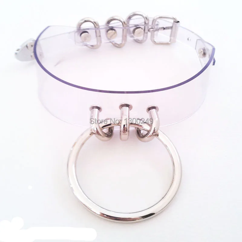 Ошейник из прозрачной кожи с круглым вырезом в стиле Харадзюку|collar punk|gothic choker