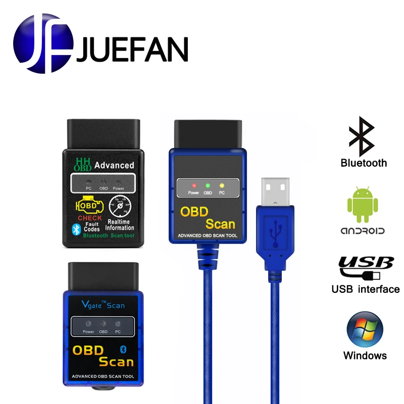Новый 3PICS ELM327 Bluetooth и USB OBD2 автомобильный диагностический elm 327 автоматический
