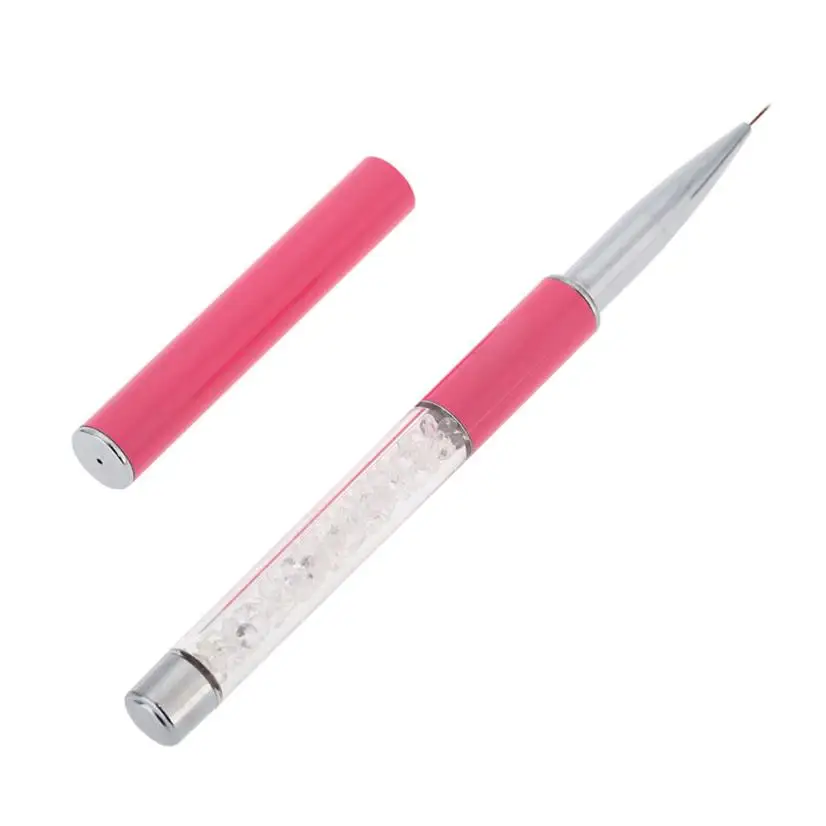 Кисть для дизайна ногтей со стразами металлическая скульптура акриловый жидкий