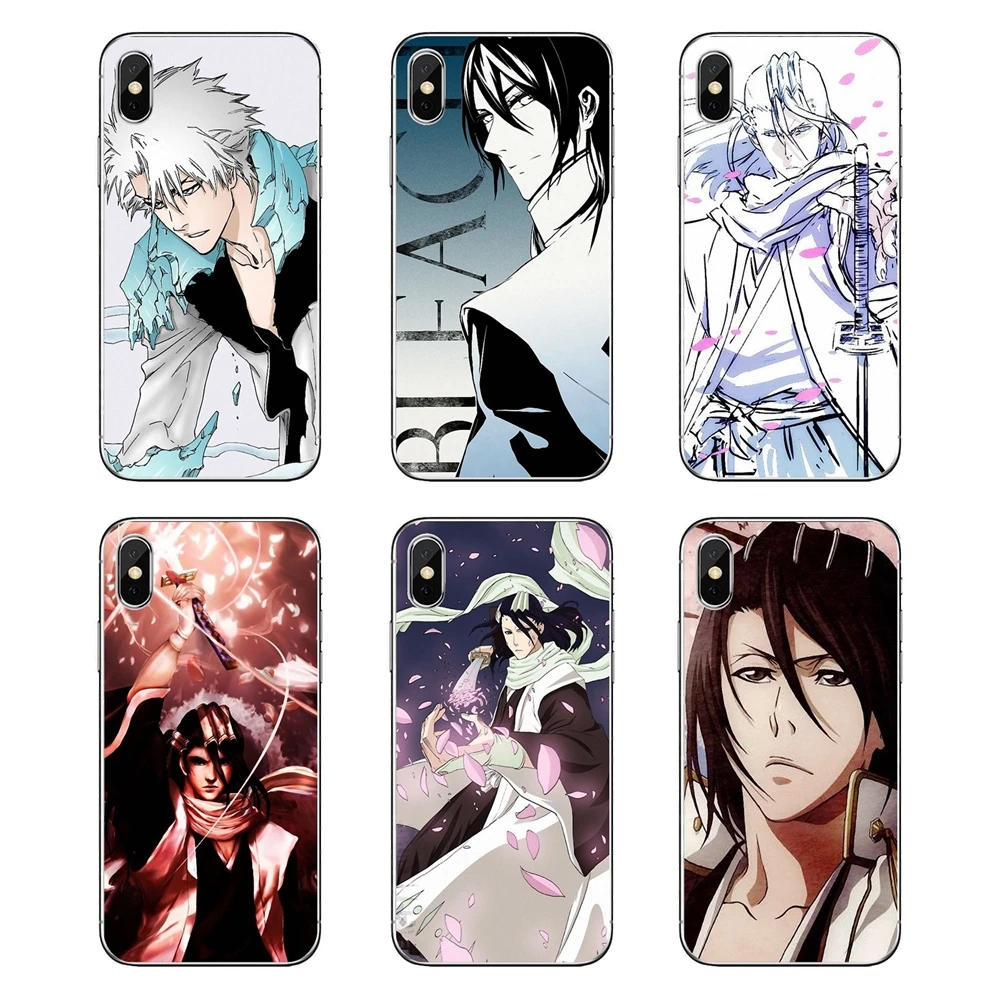 Чехол-накладка для iPod Touch iPhone 4 4S 5 5S 5C SE 6 6S 7 8 X XR XS Plus MAX, прозрачный, с изображением аниме-арт Bleach Byakuya Kuchiki.