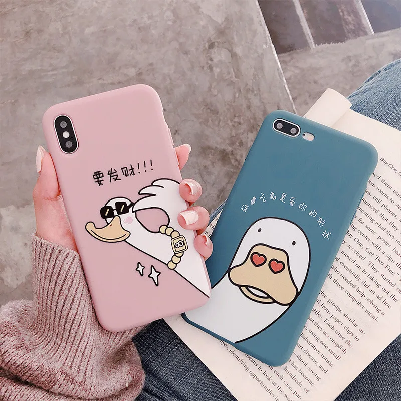 Full package Durable soft TPU Anti fall case for iphone 6 7 8 plus X XS funny cartoon animals frog duck cat pigs phone covers |