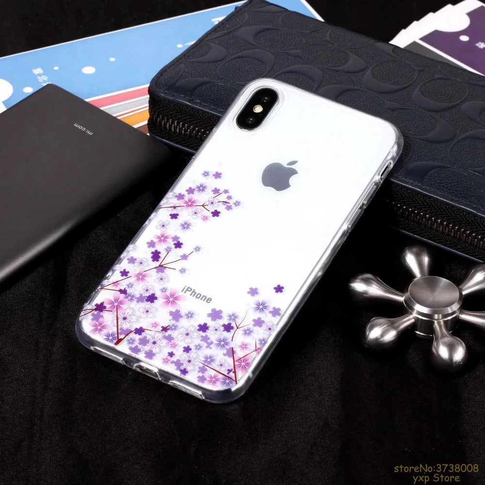 Мягкий силиконовый чехол для телефона из ТПУ с цветком серии простой стиль Apple