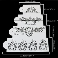 4pcset stencil reusable openwork flower lace cake mold plastic diy scrapbook around the edge mould decorative painting template