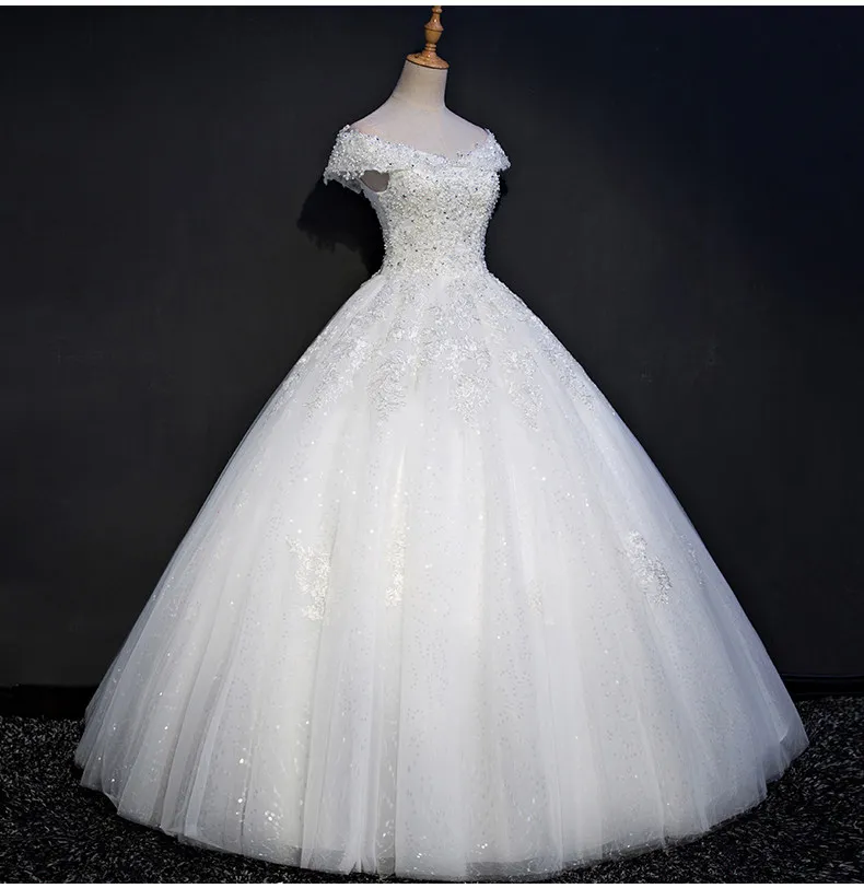Кружевное бальное платье QQ Lover с вырезом лодочкой для свадьбы 2019|lace wedding dress|wedding