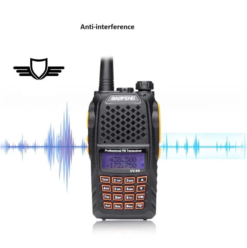 2 шт. Baofeng UV-6R рация двухстороннее радио двухдиапазонный УКВ для CB радиостанции Профессиональный двухчастотный беспроводной