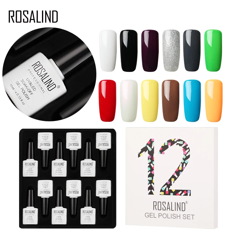 УФ Гель лак для ногтей ROSALIND 10 мл 12 шт./лот|Комплекты и наборы| |