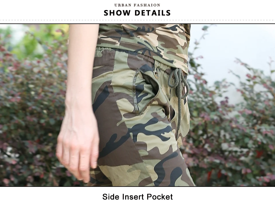 Freearmy Camo, летние женские штаны, длина по щиколотку, повседневные штаны, женские джоггеры, камуфляжные брюки с эластичной талией, женские спортивные штаны
