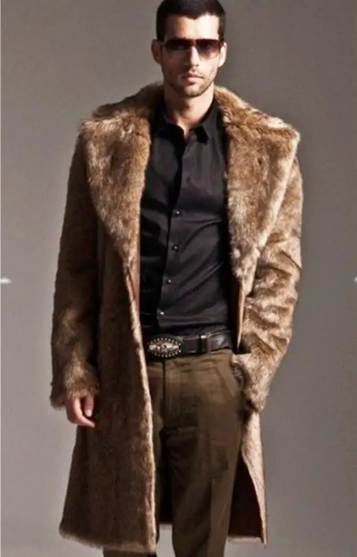 Мужские зимние осенне-зимние меховые пальто из искусственного меха больших