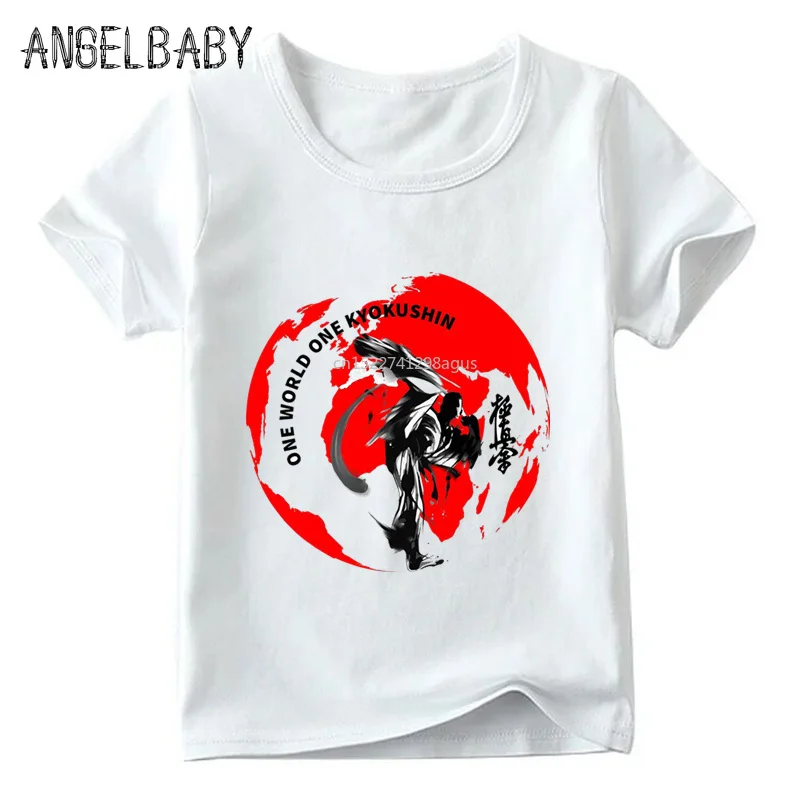 Children Kyokushin Karate Kanji and Symbol T shirt Baby Boys/Girls Summer Top Short Sleeve shirts Kids Casual Clothes HKP699 |