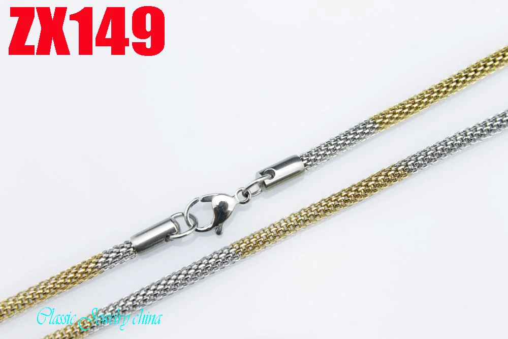 Ожерелье из нержавеющей стали 16 &quot 38&quot длина 3 2 мм круглая сетка золотого цвета