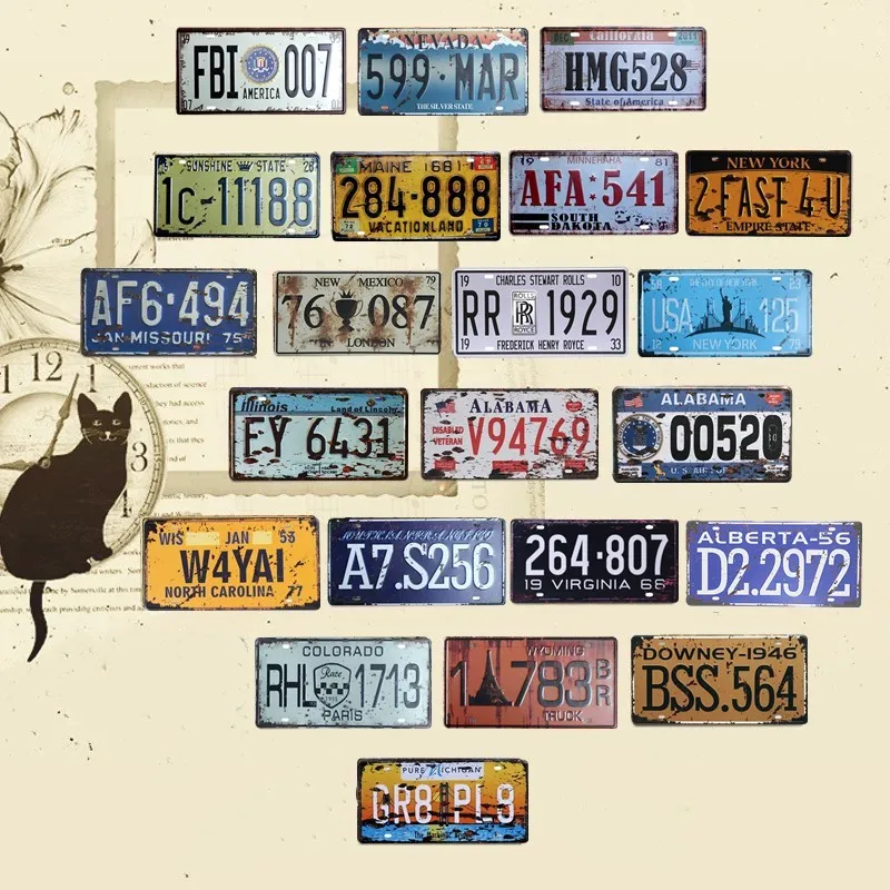 PR 158723 Париж Лицензия автомобильного листа Винтаж жестяная вывеска бар украшение