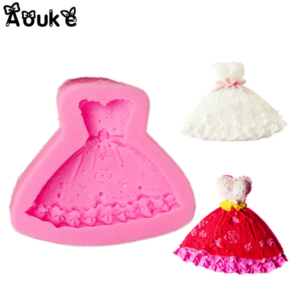 

Skirt Shape Liquid Silicone Mold Cake Chocolate Molds Cookies Pastry Pudding Ice Cube Mould Wedding Decoration DIY Baking Tools