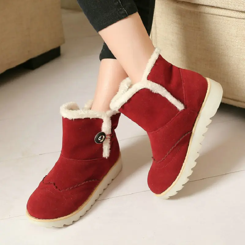 ZawsThia/женские зимние теплые флисовые ботинки на платформе с круглым носком