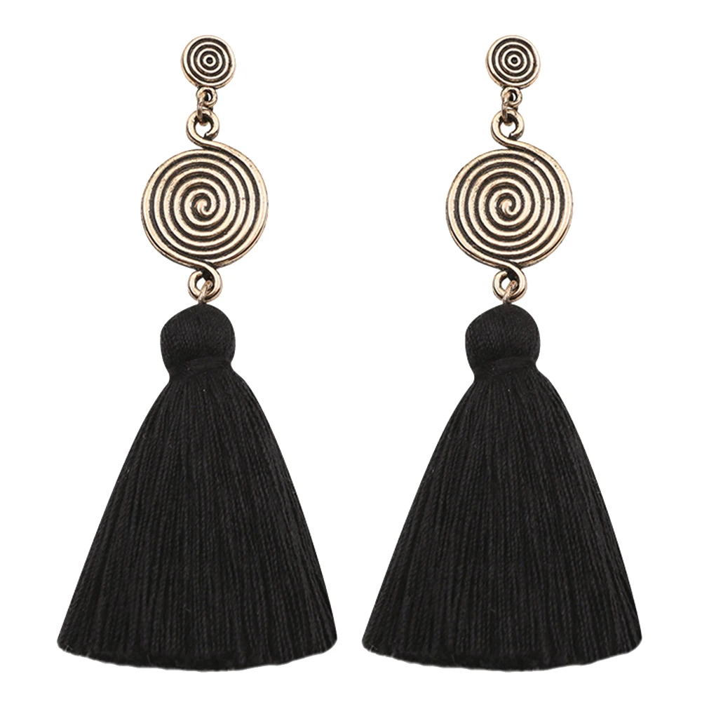 Bohemia Spiral Tassel Long Dangle Drop Women Stud Earrings Party Jewelry Gift | Украшения и аксессуары