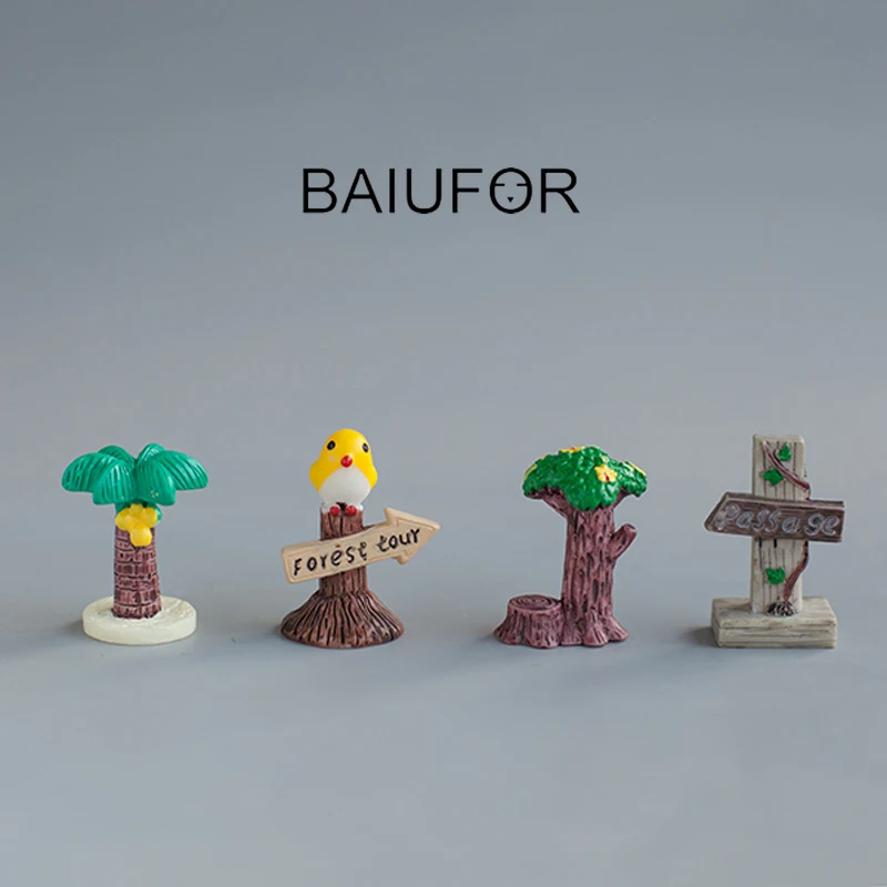 BAIUFOR миниатюрные фигурки дорожный знак и вывеска птицы Мини садовые суккуленты