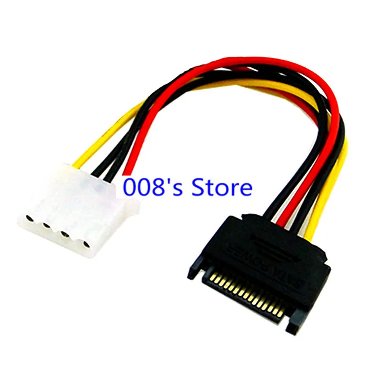New 2Pcs Serial ATA SATA 15Pin(M) Revolution To IDE 4Pin(F) Power Adapter Cable Extenders Wholesale For Hard Drives &amp CD ROM |