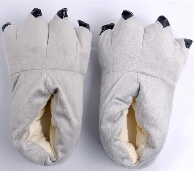 Halloween Winter Warm Soft indoor floor Slippers Women Men Children Shoes Paw Funny Animal Claw Plush Cosplay Costume Props |