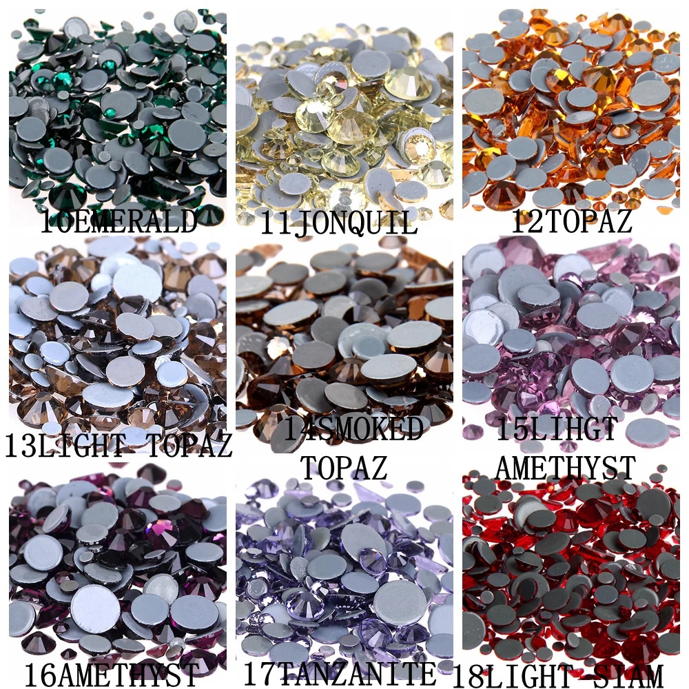 Аквамарин Цвет горячей фиксации страз стразы Flatback клей подложка железа на