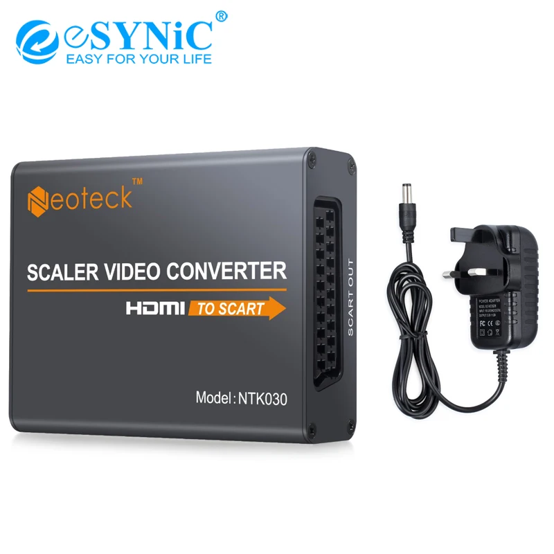 ESYNiC 1.3b HDMI конвертер/переходник в scart с 5 V/1A адаптер питания Поддержка NTSC и PAL HD