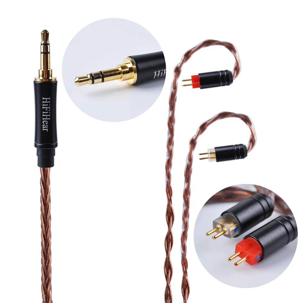 HiFiHear 8 Core с серебряным покрытием Модернизированный кабель 2 5/3 5/4 4 мм балансный