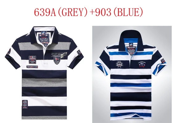 639A(GREY)-903BLUE Новое поступление, рубашка поло, брендовая, в полоску, умная, повседневная, Tace& Shark Polo, мужская, высокое качество, летняя, дышащая, camisa Polo - Цвет: 639A(GREY)-903BLUE
