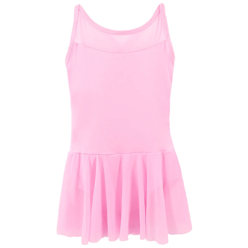 Girls Vest Leotards Mesh Splice Camisole Straps Ballet Leotard Gymnastics Skating Dance Bodysuit |