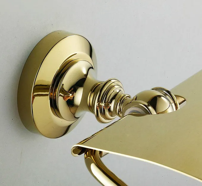 

Luxury Golden Brass Wall Mounted Bathroom Toilet Paper Holders Cba105