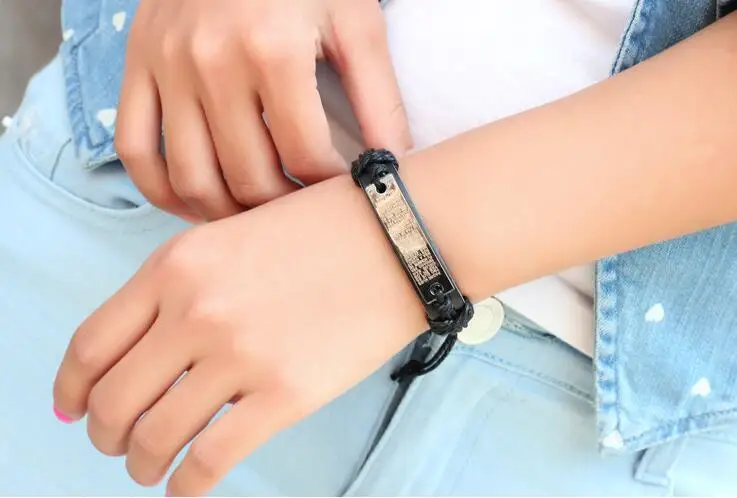 Горячая Распродажа религиозные 12 шт. из нержавеющей стали черная кожа мужские и