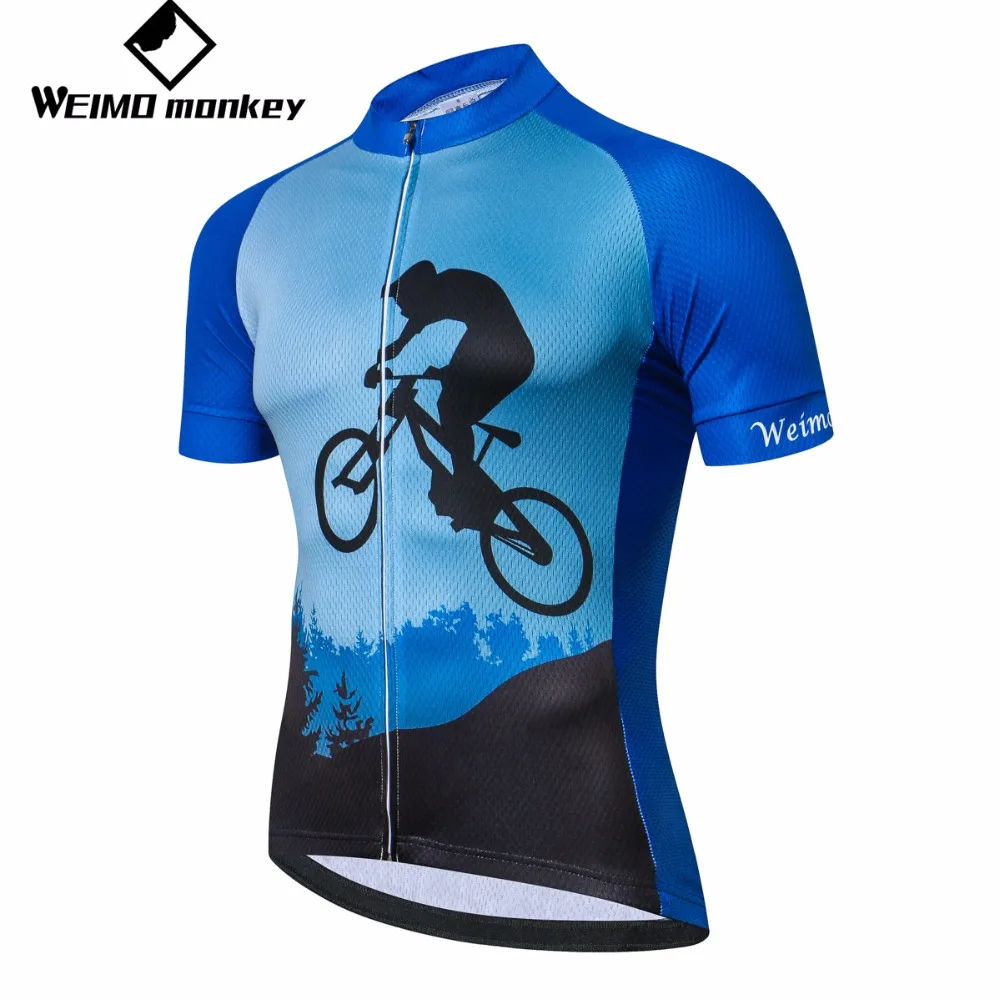 

Weimomonkey Road cycling jersey youth Short sleeve Mens Mountain Bike jersey 2018 summer Pro MTB clothing Maillot Ciclismo Top