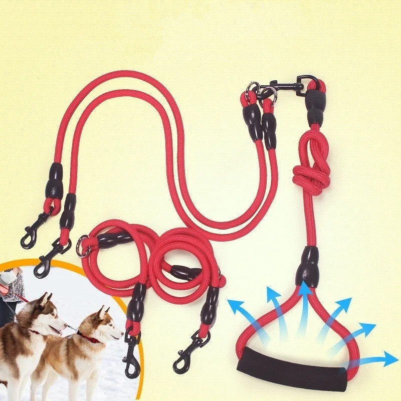 Съемный поводок для собак с поролоновой ручкой 1 2 3 или 4 собак|Поводки| |