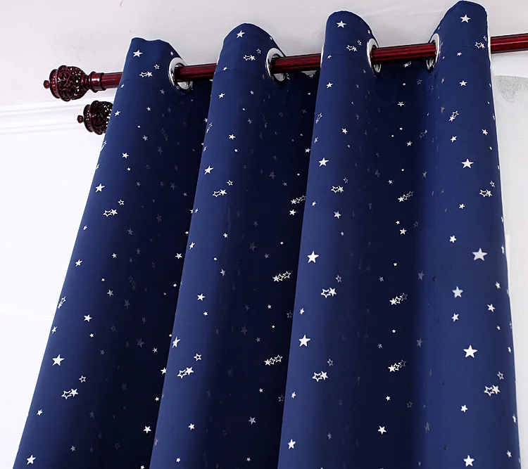 NAPEARL затемненные шторы для детской спальни с рисунком звезды темно синее окно в