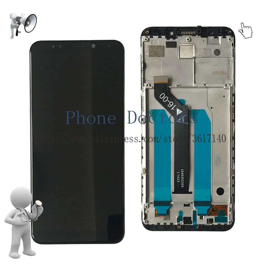 5,9" для Xiaomi Redmi 5 Plus Полный ЖК-дисплей+ кодирующий преобразователь сенсорного экрана в сборе+ рамка для Redmi 5 Plus MEG7 ЖК-замена